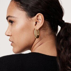 NWT Banana Republic Ravena U-Profile Earrings Aureus + Argent 12K-gold plated